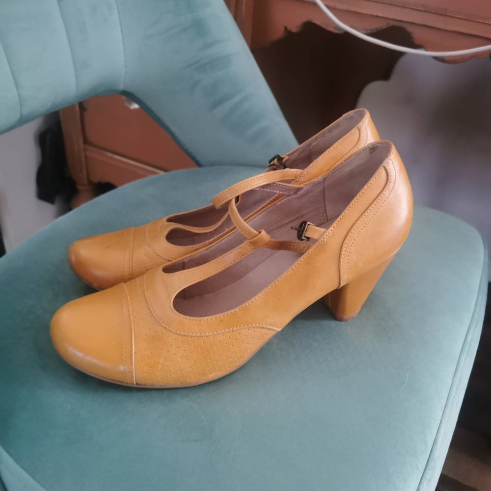 Malibu Mustard Mary Jane Heels